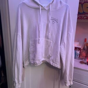 American Eagle Outfitters White Hoodie Sweater